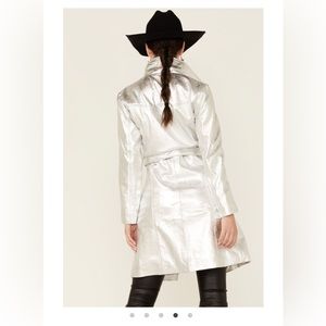 Understated Leather Boot Barn silver trench coat large